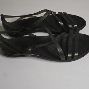 CROCS Women's Strappy Jelly Sandals in Black, Isabella